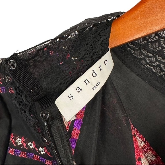 SANDRO Sibel Mock Neck Long Sleeve Dress - Picture 12 of 14